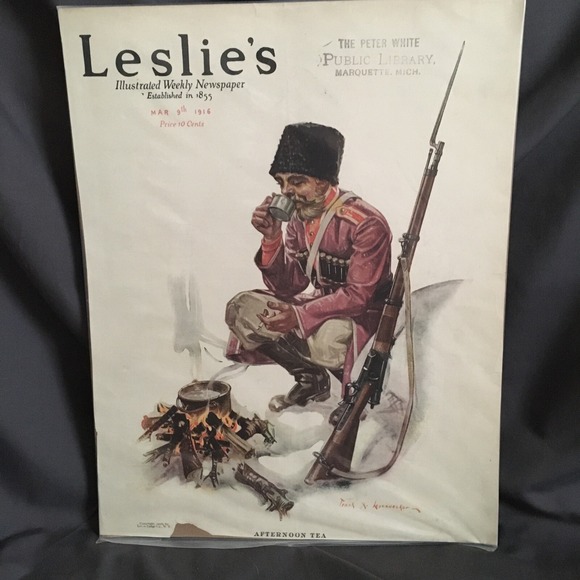 Other - Leslie's Illustrated Weekly Newspaper March 9th 1916 Cover Only  Afternoon Tea